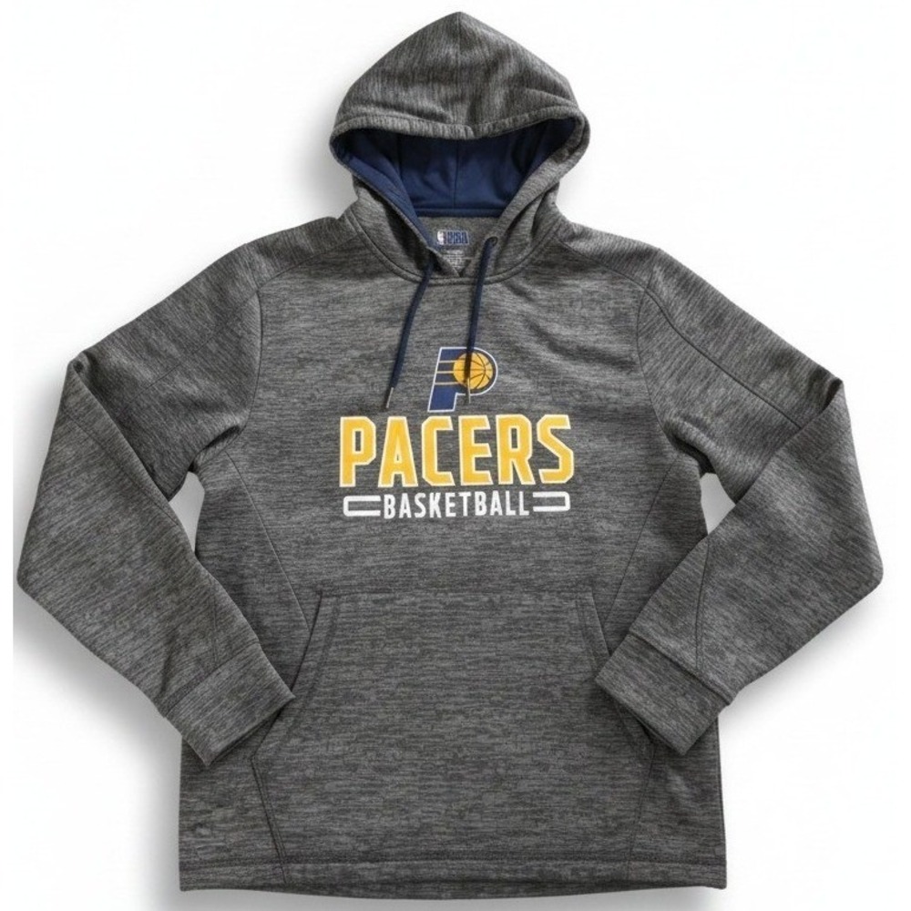 Indiana Pacers Basketball Hoodie Men's Medium Gray Hooded Sweatshirt NBA